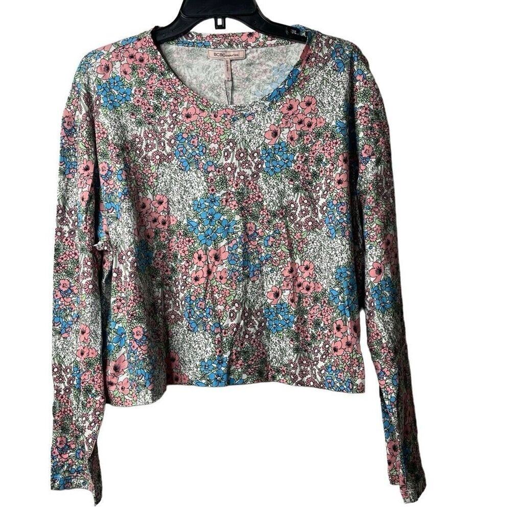 BCBGeneration Garden‎ Multicolor Long Sleeves Top Size X Large New